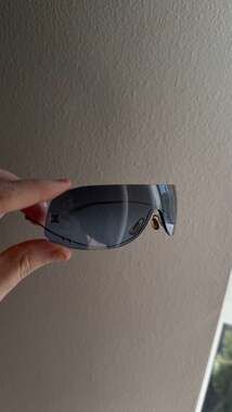 Vintage Chanel Shield Sunglasses with Real Pearl & CC Logo - Rare